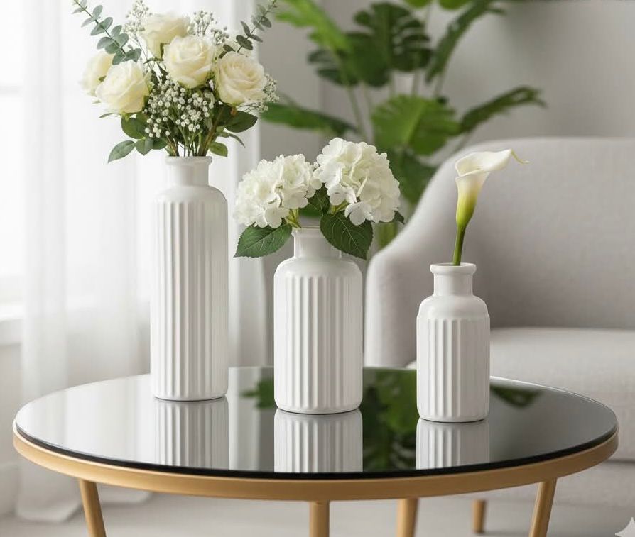 Set of Three Vase – Premium Ribbed Collection
